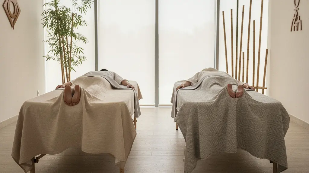 Comparaison visuelle des deux techniques de massage pour la récupération après un vol