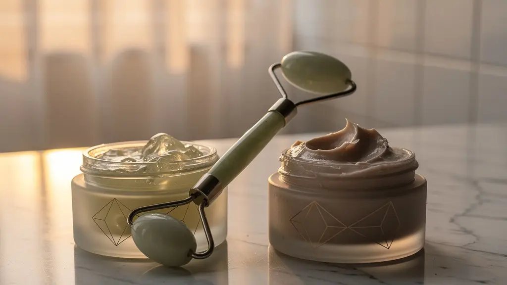 Comparaison textures masque de nuit gel et crème épaisse sur peau